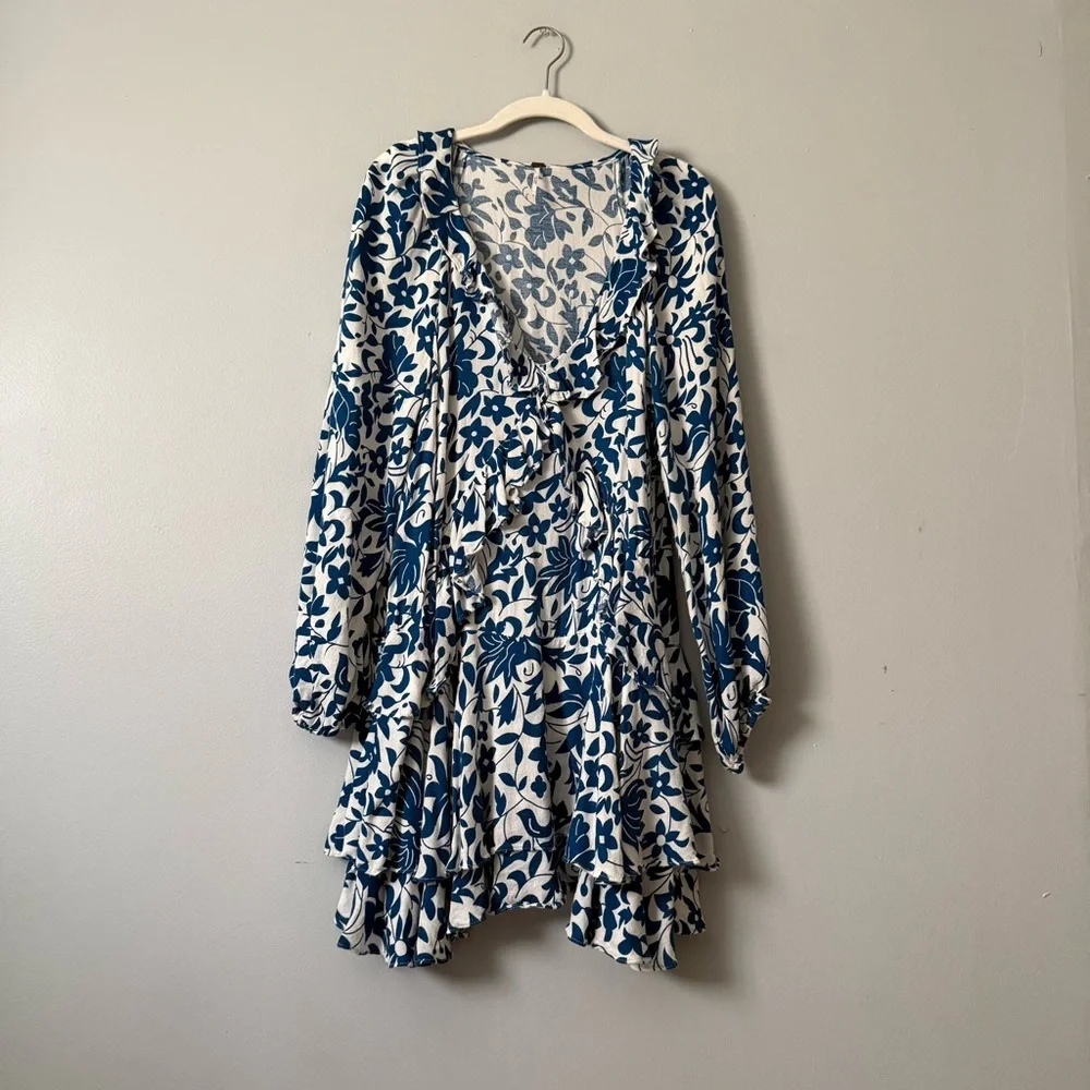 Free People Rebecca Floral Print Ruffled Dress